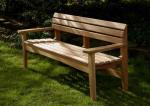 Bench Oak Garden Furniture Outdoor Wood Furniture Wooden Bench Garden (Engraved with concrete brackets)