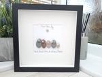 Family Gift Framed Pebble Art Picture Family Rocks Personalised Mothers Day Gift Pets, Children, Adults