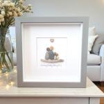 Family Pebble Art Picture Framed Personalised For New Home Mum And Dad Mothers Day Gift