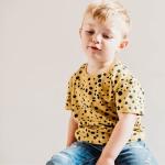 Leopard Dots organic cotton kids t-shirt, Round Neck tshirt for girls, Short sleeve summer clothes for boys, Unisex toddler tshirts (1-2 Years)