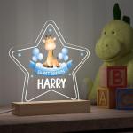 Beecreative Personalised Baby Boy Gifts Nursery Night Light - Personalised with ANY Childs Name - LED Night Light for restful Sleep - Nursery Bedside Table Lamp - Christening Gift for Baby Boy