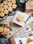 100% Pure Organic Beeswax tealights, set of 15 Handmade in Britain, BEE Zero Waste, eco-friendly tealight, pure beeswax organic cotton wick tea candles (With Metal cups)
