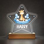 Beecreative Personalised Baby Boy Gifts Nursery Night Light - Personalised with ANY Childs Name - LED Night Light for restful Sleep - Nursery Bedside Table Lamp - Christening Gift for Baby Boy