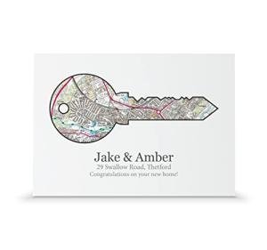 Personalised New Home Key Map Print | Housewarming Gift (A5-21 x 15cm, Print Only)