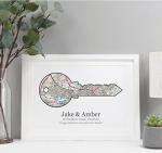 Personalised New Home Key Map Print | Housewarming Gift (A5-21 x 15cm, Print Only)