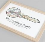 Personalised New Home Key Map Print | Housewarming Gift (A5-21 x 15cm, Print Only)