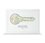 Personalised New Home Key Map Print | Housewarming Gift (A5-21 x 15cm, Print Only)