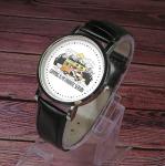 Camping lover watch. "Camping is my favorite season" slogan. Nature theme Great gift item for anyone who loves their camper van. Black/Brown (Black)