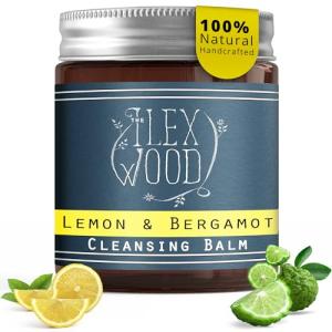 The Ilex Wood - Lemon and Bergamot Cleansing Balm - Face Care Cleansing, Moisturising and Make up Remover. 100% Natural, Vegan, Cruelty Free, Plastic Free, Handcrafted in the UK - 60ml
