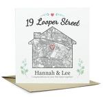 Personalised Housewarming Card with Map – Custom New Home or First Home Gift – Location Keepsake – Square A5 – Add a message inside the card – Unique Moving Card