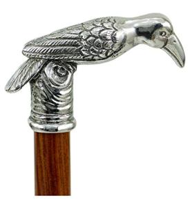 Elegant crow-head walking stick for men and women | Made in Italy collectible and formal walking stick, dandy, for senior gentlemen | Handcrafted by CAVAGNINI