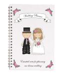 designsbydaisyandmax Handmade A5 Wedding Planner Brides Note Book Journal Organiser, Engagement Gift, Cute Couple Design