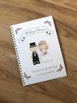 designsbydaisyandmax Handmade A5 Wedding Planner Brides Note Book Journal Organiser, Engagement Gift, Cute Couple Design