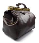 Ladies doctor bag leather handbag doctor bag handheld shoulder bag medical purse dark brown made in Italy