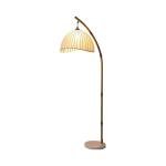 wpenshiDM125 Reading Lights Fabric Lampshade Vintage Floor Lamp Chinese Bedroom Standing Lamp Study Reading Lamps and Lanterns