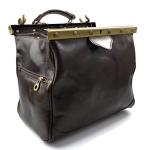 Ladies doctor bag leather handbag doctor bag handheld shoulder bag medical purse dark brown made in Italy