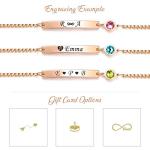 TMT Personalised Birthstone Bracelets Gift for Birthday Friendship Mum Auntie Sister 18th 21th 30th 40th 50th 60th 16th 13th Her Women Girl Best Friend