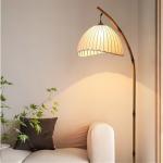 wpenshiDM125 Reading Lights Fabric Lampshade Vintage Floor Lamp Chinese Bedroom Standing Lamp Study Reading Lamps and Lanterns