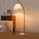 wpenshiDM125 Reading Lights Fabric Lampshade Vintage Floor Lamp Chinese Bedroom Standing Lamp Study Reading Lamps and Lanterns