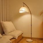 wpenshiDM125 Reading Lights Fabric Lampshade Vintage Floor Lamp Chinese Bedroom Standing Lamp Study Reading Lamps and Lanterns