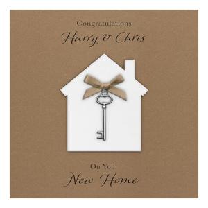 PERSONALISED New Home House Warming Card Luxury - Handmade UK