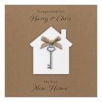 PERSONALISED New Home House Warming Card Luxury - Handmade UK