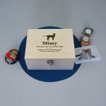 Personalised cat memorial box. Engraved wooden pet cat memory box