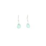 Seafoam Light Blue Cornish Sea Glass Earrings with 925 Sterling Drop Hooks - Gift Boxed- A19
