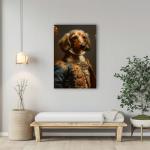 Dachshund (Smooth Haired) Renaissance Oil Painting Canvas Art Print - Canine Portrait, Noble Pooch, Fictional Aristocracy, Wall Decor, Dog Lovers Collectible, Unique Gift Idea