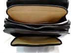 Leather briefcase office handbag mens women shoulder bag leather satchel black made in Italy carry on