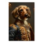 Dachshund (Smooth Haired) Renaissance Oil Painting Canvas Art Print - Canine Portrait, Noble Pooch, Fictional Aristocracy, Wall Decor, Dog Lovers Collectible, Unique Gift Idea