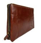 Leather pouch leather zipped bag big leather clutch zipper pouch leather zipper pouch leather clutch zipper clutch bag handbag brown