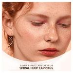 Spiral Threader Earrings for Women Stainless steel Handmade Twisted Curved Pull Through Earrings Drop Dangle Earrings Jewelry for Women (rose gold)