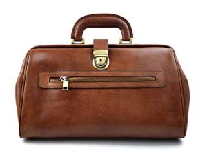 Leather doctor bag medical bag handbag women men leather bag vintage medical bag retro doctor bag made in Italy luxury bag weekender brown