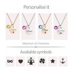 TMT Personalised Birthstone Name Necklace with Gift Box engraved for Daughter Mum Best Friend Girlfriend Birthday 18th 21th 30th 16th 13th Letter Initial Necklace Pendant