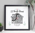 New home map print | Framed housewarming gift