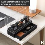 Holme & Hadfield Premium 4-Slot Wooden Watch Display Case – Handcrafted Men’s Watch Box with Accessory Drawer, Hinged Cover, Leather Lining – Birthday Gift for Collectors – Luxury Built to Last