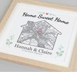 New home map print | Framed housewarming gift