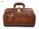 Leather doctor bag medical bag handbag women men leather bag vintage medical bag retro doctor bag made in Italy luxury bag weekender brown