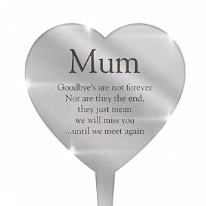 Goodbyes Are Not Forever Grave Memorial Signs - Acrylic Robin, Heart, Angel Graveside Remembrance Plaques - PERSONALISED Grave Ornaments for Mum, Dad, Husband, Nan, Grandad, Brother, Son, Sister