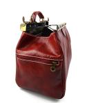 Ladies leather handbag doctor bag handheld shoulder bag medical purse red made in Italy