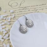 Weviway Silver Round Disc Dangle Drop Earrings, 925 Sterling Silver Geometric Dangly Earring Handmade Jewellery Gifts for Women Trendy Fashion