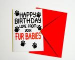 Birthday Card Love From Your Fur Babies, From The Pets, Dogs, Cats, Bunny Rabbits, Pawsome Animals