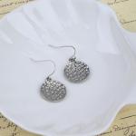 Weviway Silver Round Disc Dangle Drop Earrings, 925 Sterling Silver Geometric Dangly Earring Handmade Jewellery Gifts for Women Trendy Fashion