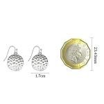 Weviway Silver Round Disc Dangle Drop Earrings, 925 Sterling Silver Geometric Dangly Earring Handmade Jewellery Gifts for Women Trendy Fashion