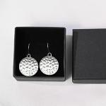 Weviway Silver Round Disc Dangle Drop Earrings, 925 Sterling Silver Geometric Dangly Earring Handmade Jewellery Gifts for Women Trendy Fashion