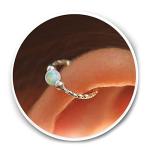 Silver Cartilage Earring Hoop - 925 Silver 20G Helix Piercing Earrings - White Opal Helix Piercing Earring for Women