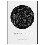 Custom Star Map Print - Night We Met - Anniversary Gift Romantic - Night Sky Constellation Print Personalised - The Perfect Valentines Gift