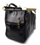 Ladies leather handbag doctor bag handheld shoulder bag medical purse black made in Italy