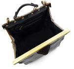 Ladies leather handbag doctor bag handheld shoulder bag medical purse black made in Italy